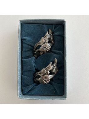 VINTAGE Seagull Pewter Floral Candle Rings Made Nova Scotia Decorative Table Top